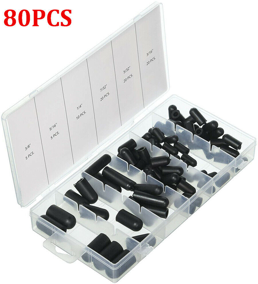 3/16"- 3/8" Rubber Vacuum Cap Assortment Kit For Carburetor Vacuum Hose Manifold