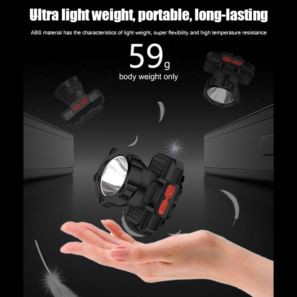 1200mAh Portable Fishing LED Headlight USB Rechargeable Waterproof Headlamp