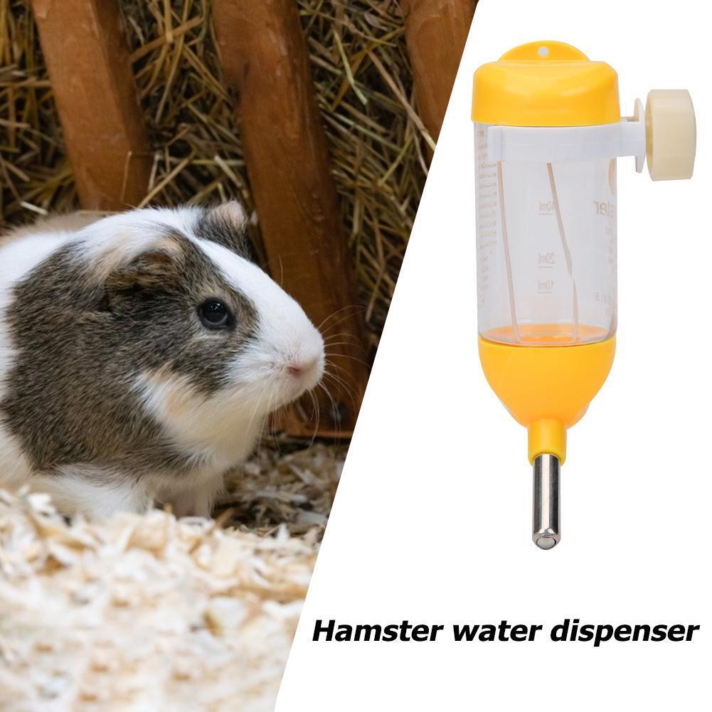 80mL Small Pet Water Dispenser Hamster Drinking Fountain Kettle (Yellow)