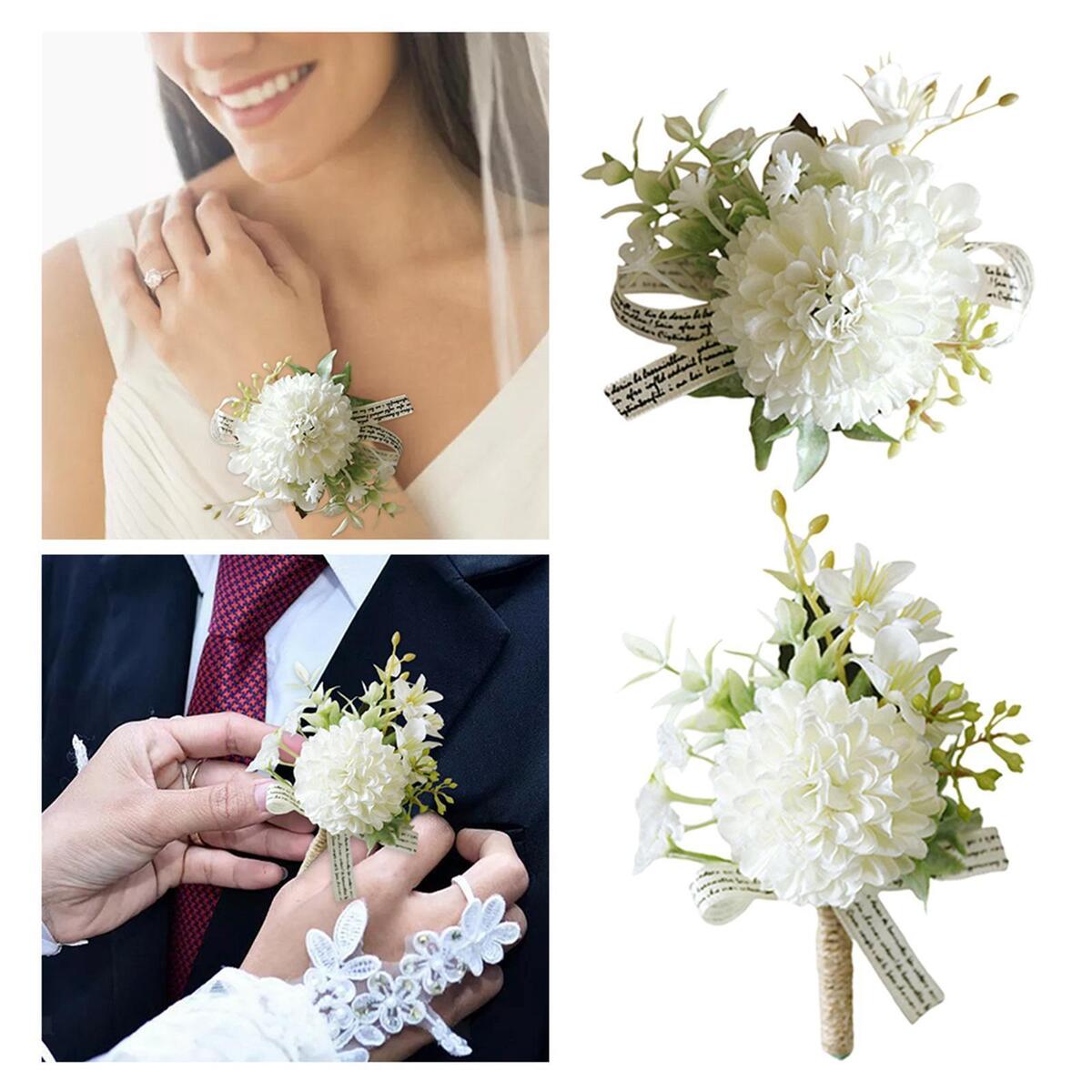 Wrist Corsage Groomsmen and Bridesmaids Groom  Decor