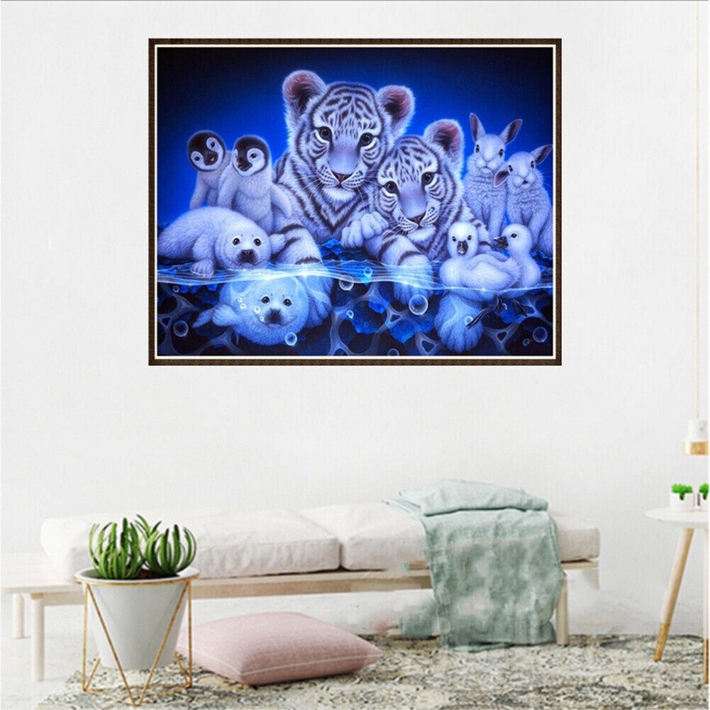 Animal Round Diamond Painting Embroidery DIY Needlework Cross Stitch Set