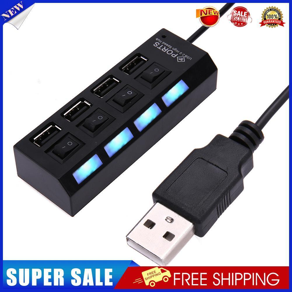 4 Port USB Charging Dock Station Quick Charger with Indicator and Switches