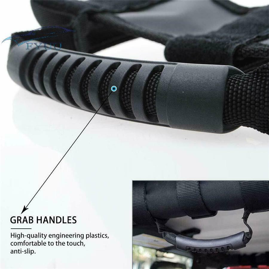 4pcs Black Roll Bar Grab Handles Grip Handle For Jeep Wrangler CJ YJ TJ JK ABS