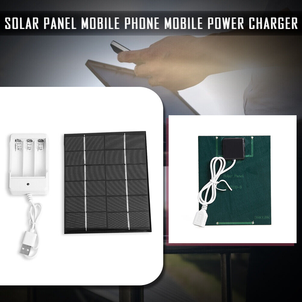 2W 6V USB Output Solar Battery Charger + AA Rechargeable Battery Charger