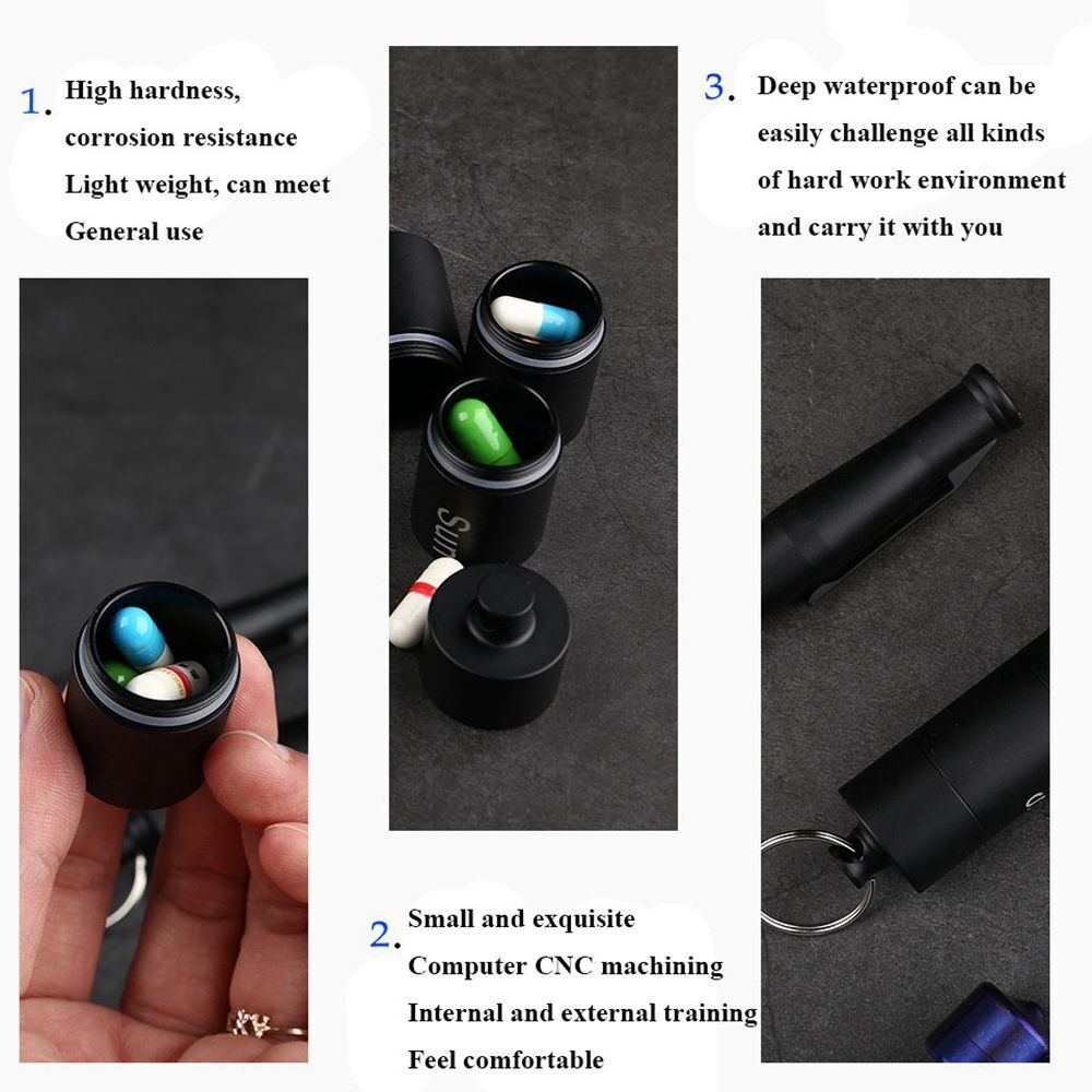 Aluminum Alloy Medicine Seal Waterproof Canister EDC Tool Capsule Bottle