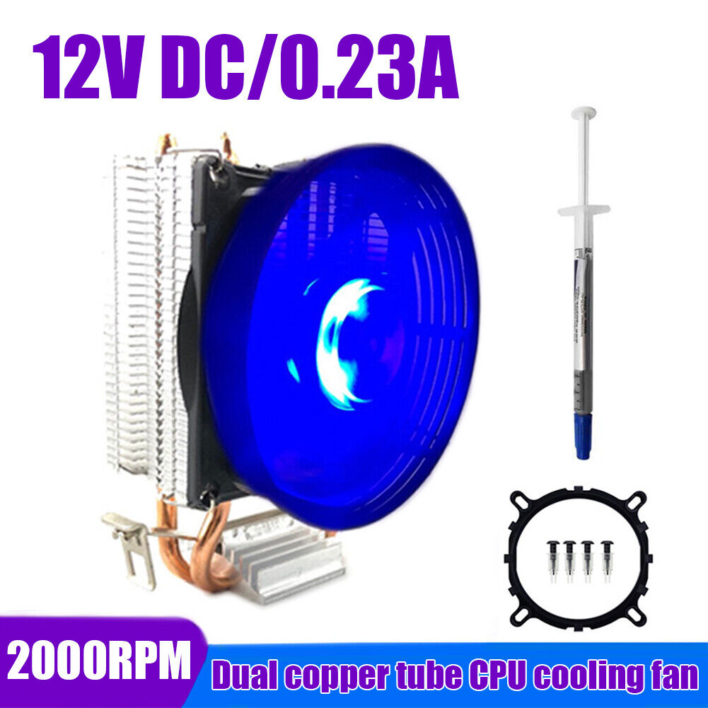 120mm 2 Heat Pipes CPU Cooler Cooling Fans Heatsink for LGA 775 1155 1156
