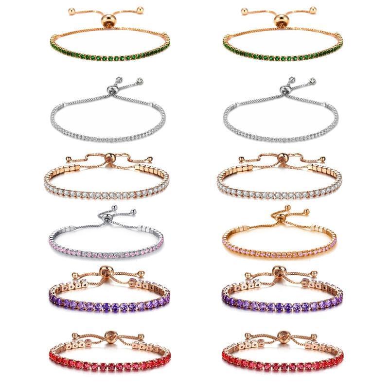 Classic Tennis Bracelet Jewelry Gift for Women | Adjustable Slider Bracelet