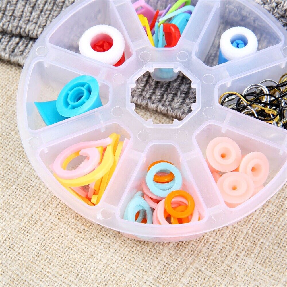 1 Box Knitting Tools Mixed Essential Needle Pins Counters Needlework Sewing Set