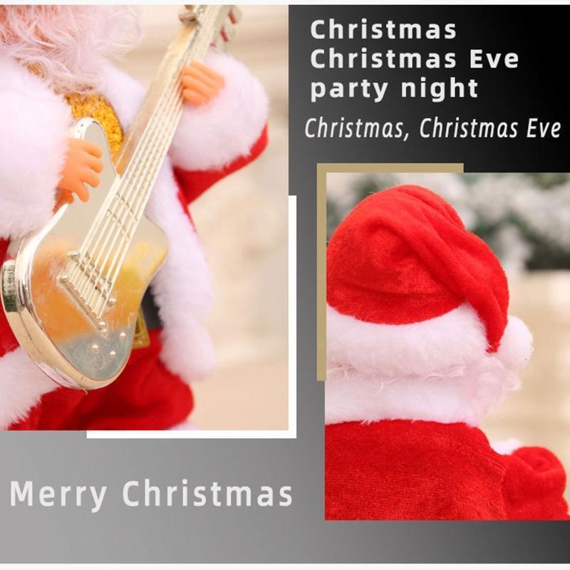 Musical Santa Claus Plays Guitar Electric Music Ornaments Christmas Xmas Gift