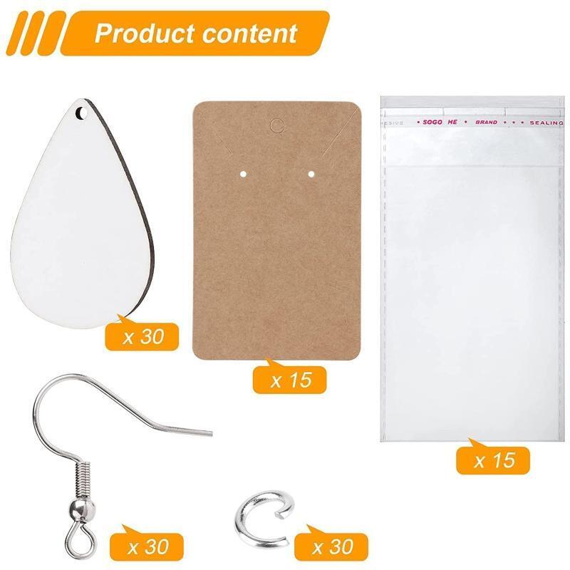 30Pieces Sublimation Blanks Products Blank for Women Girl DIY Christmas Jewelry
