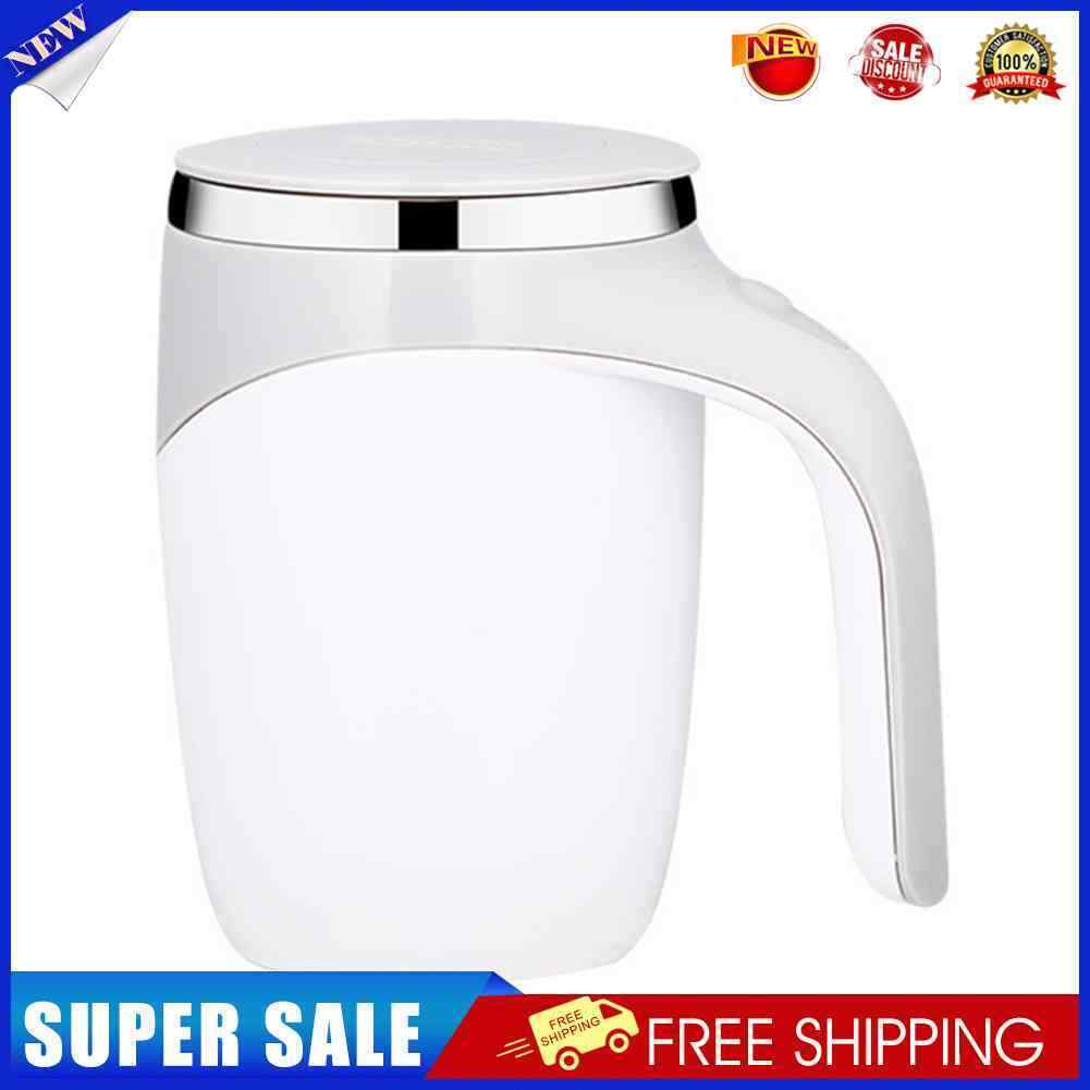 Automatic Electric Lazy Self Stirring Cup Coffee Milk Mixing Mug (White)