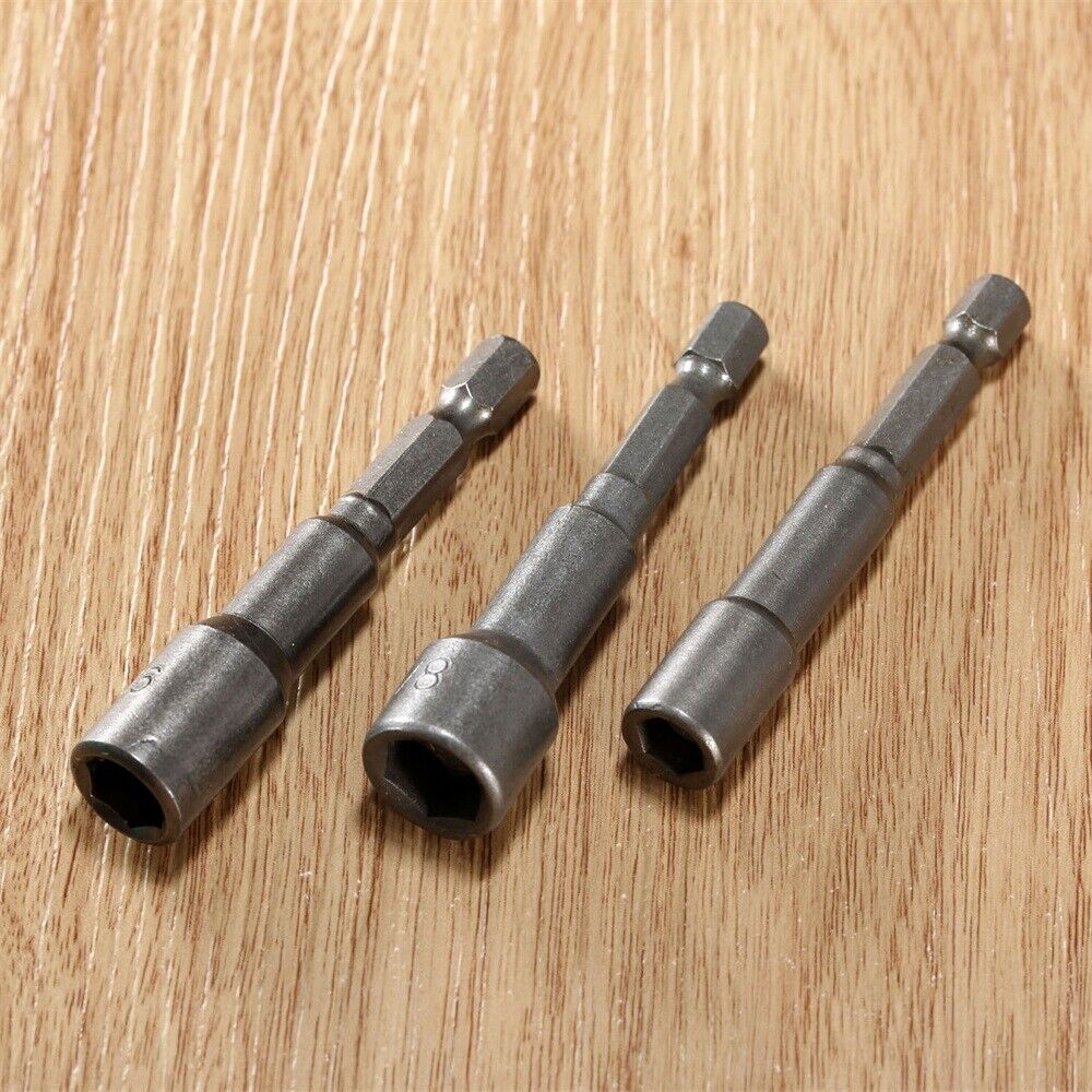 3Pcs Hex Socket Adapter Drill Bit Screwdriver Socket Nut Driver Setters Tool