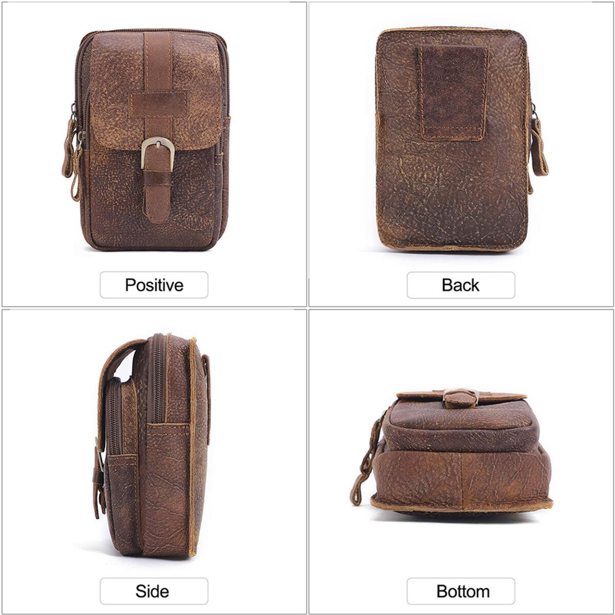 Durable Leather Belt Pouch Carrying Pouch Fanny Pack for Outdoor