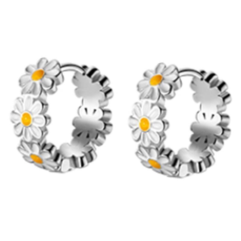 Tiny Daisy Flower Earrings for Daughter Sensitive Ear Women Simple Jewelry Gifts