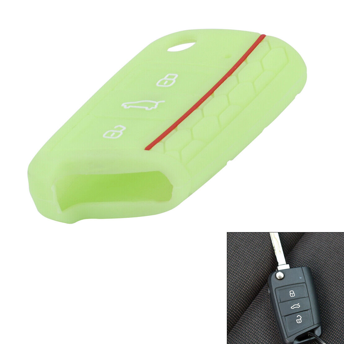 Green Silicone Flip Remote Key Cover Case Holder fit for Volkswagen Golf 7 Li