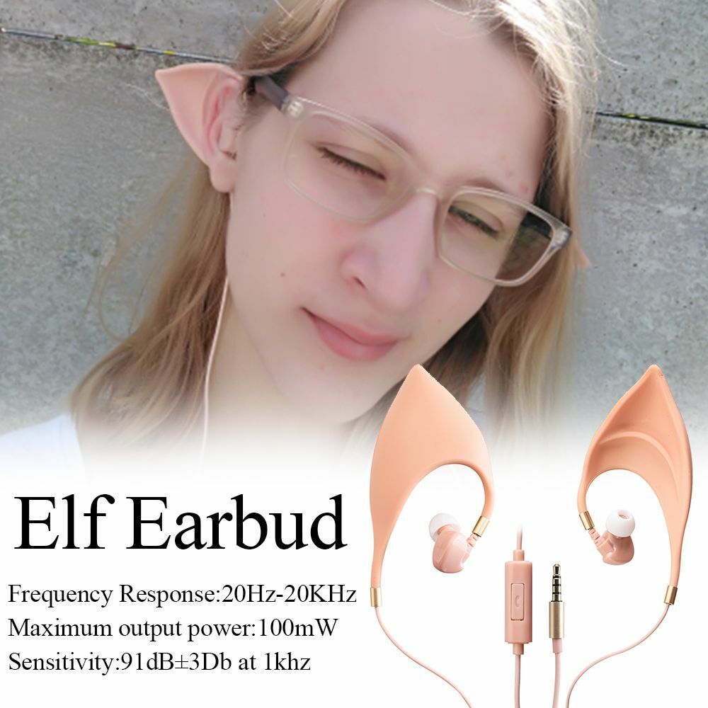 Elves Built In Mic Silica Gel Earbuds In-Ear Headphone Fairy Elf Ears Earphone