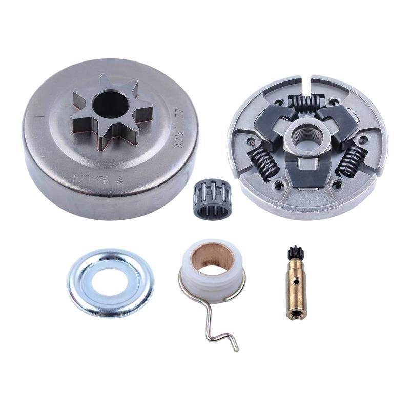 Upgraded Sprocket Clutch Drum 3/8-7T Needle Bearing Kit with E-Clip Worm Gear