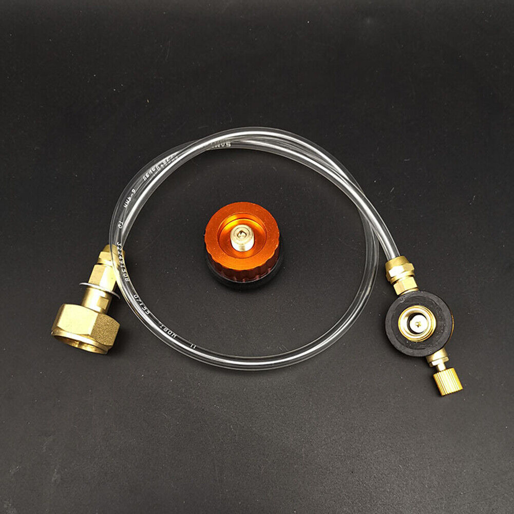 Outdoor Camping Gas Stove Refill Adapter for Long Flat Cylinder Tank (B)