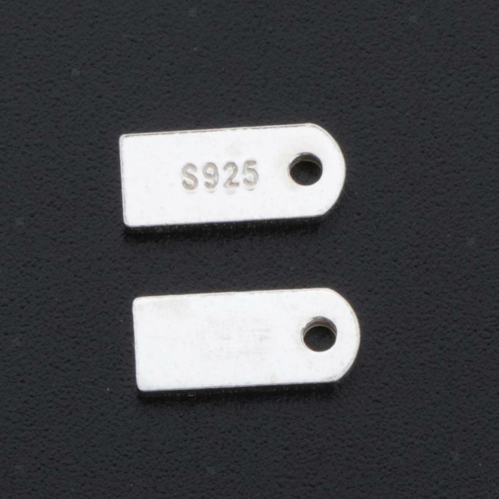 6x 925 Sterling  Stamping Tags Charm Pendants Jewelry Supplies 80x30mm