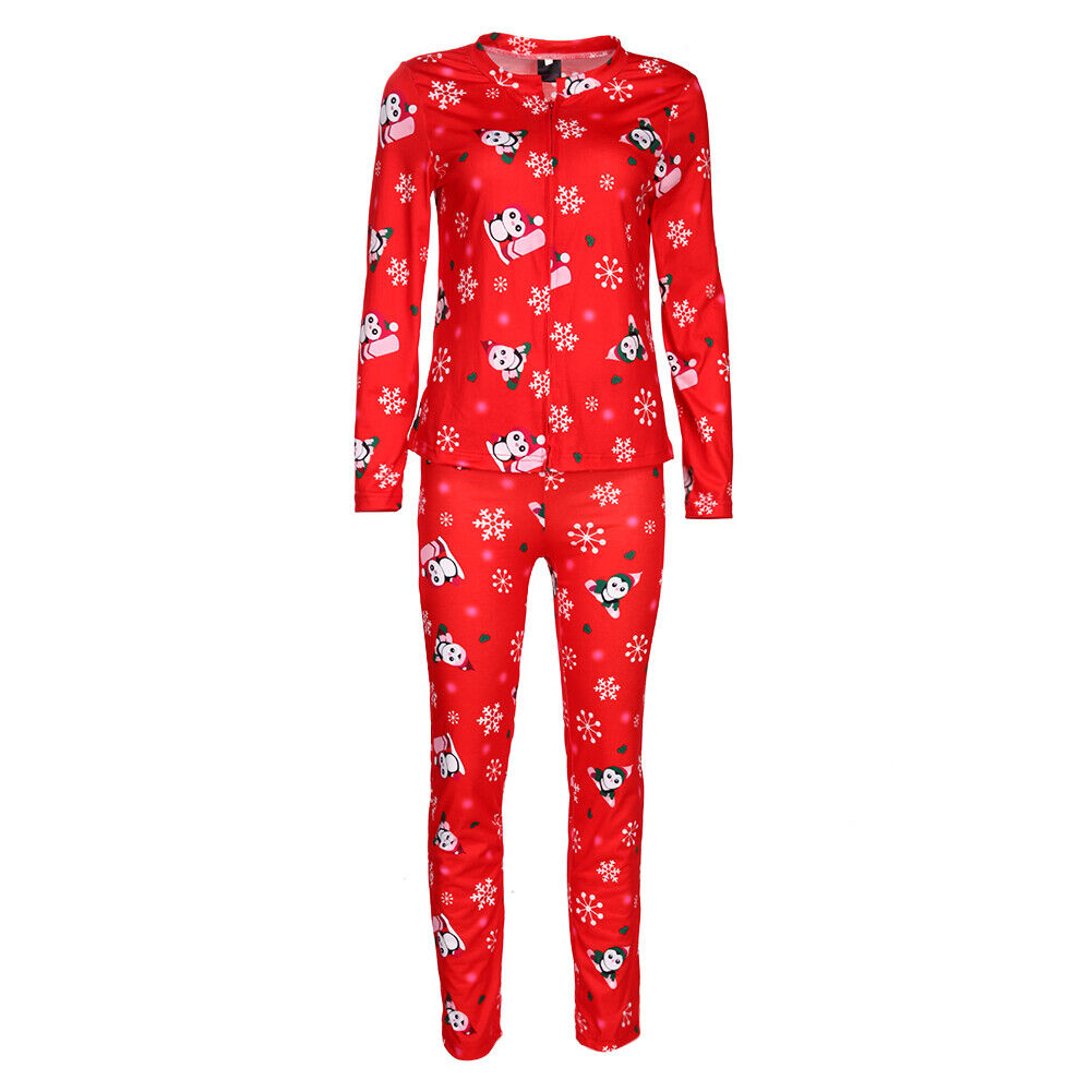 2pcs Xmas Pajamas Set Digital Print Family Matching Pajamas for Mom(XL)-164