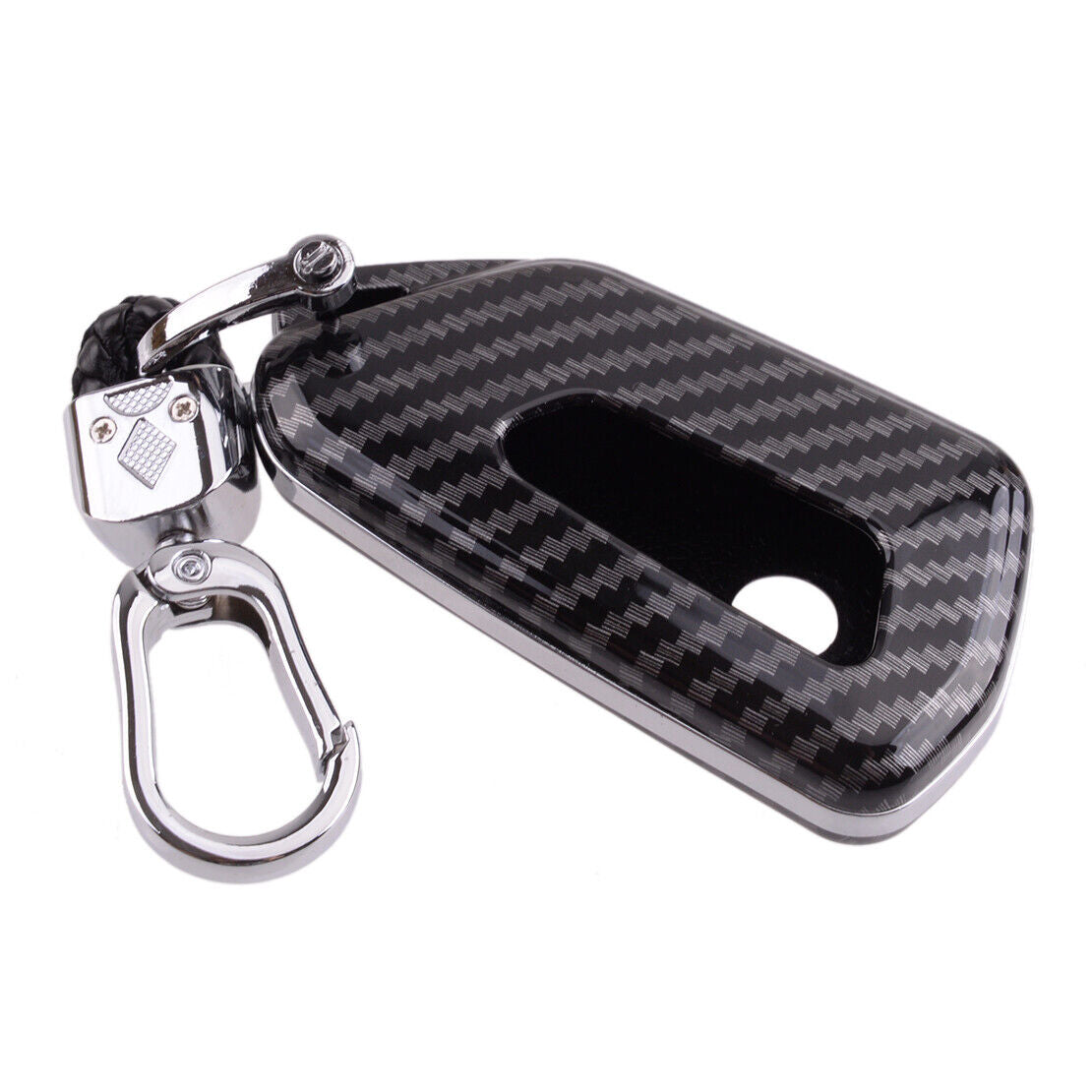 Carbon Fiber Style Key Fob Cover Case Keychain Fit for VW Golf GTI MK8 ID.4