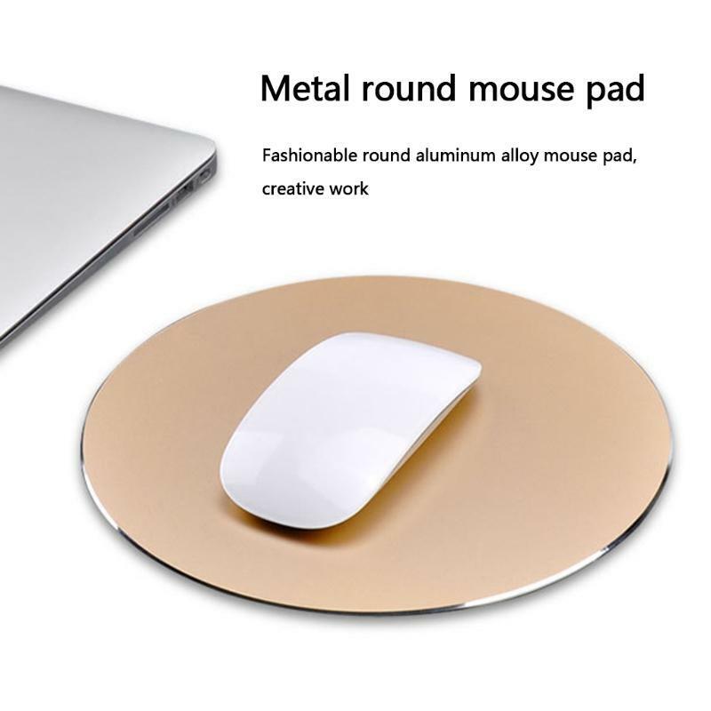 Creative Metallic Waterproof Round Mouse Pad Anti Slip Pad for Office Worker