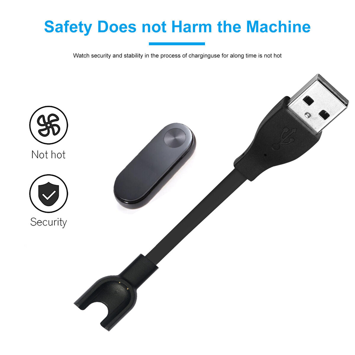 USB Charger Cable - Compatible with Mi Band 2 USB Charging Cable Dock