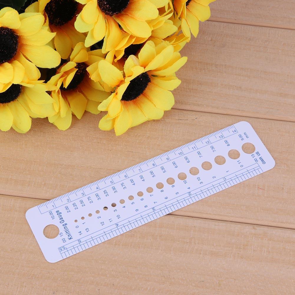 1pc Profession Knitting Needle Gauge Plastic inch cm Ruler Home Sewing Tool