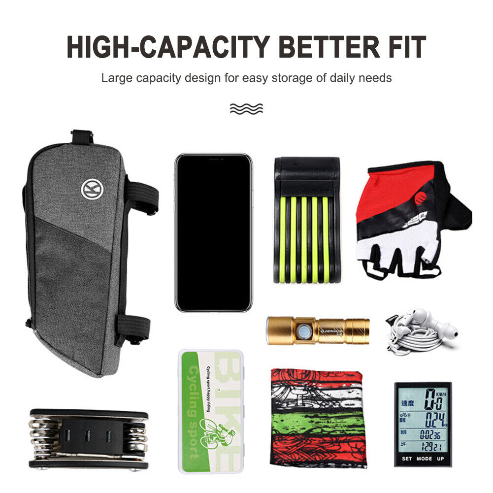 Bicycle Frame Front Top Tube Bag Big Capacity Waterproof MTB Saddle Pouch