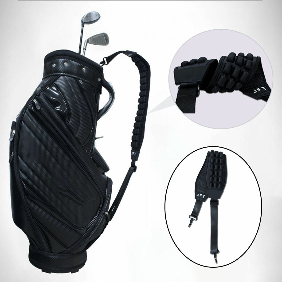Golf Bag Single Shoulder Strap Padded  Strap Adjustable Black