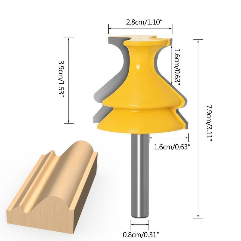 Architectural Molding Router Bit 8mm Shank Steel Milling Cutter for Woodworking