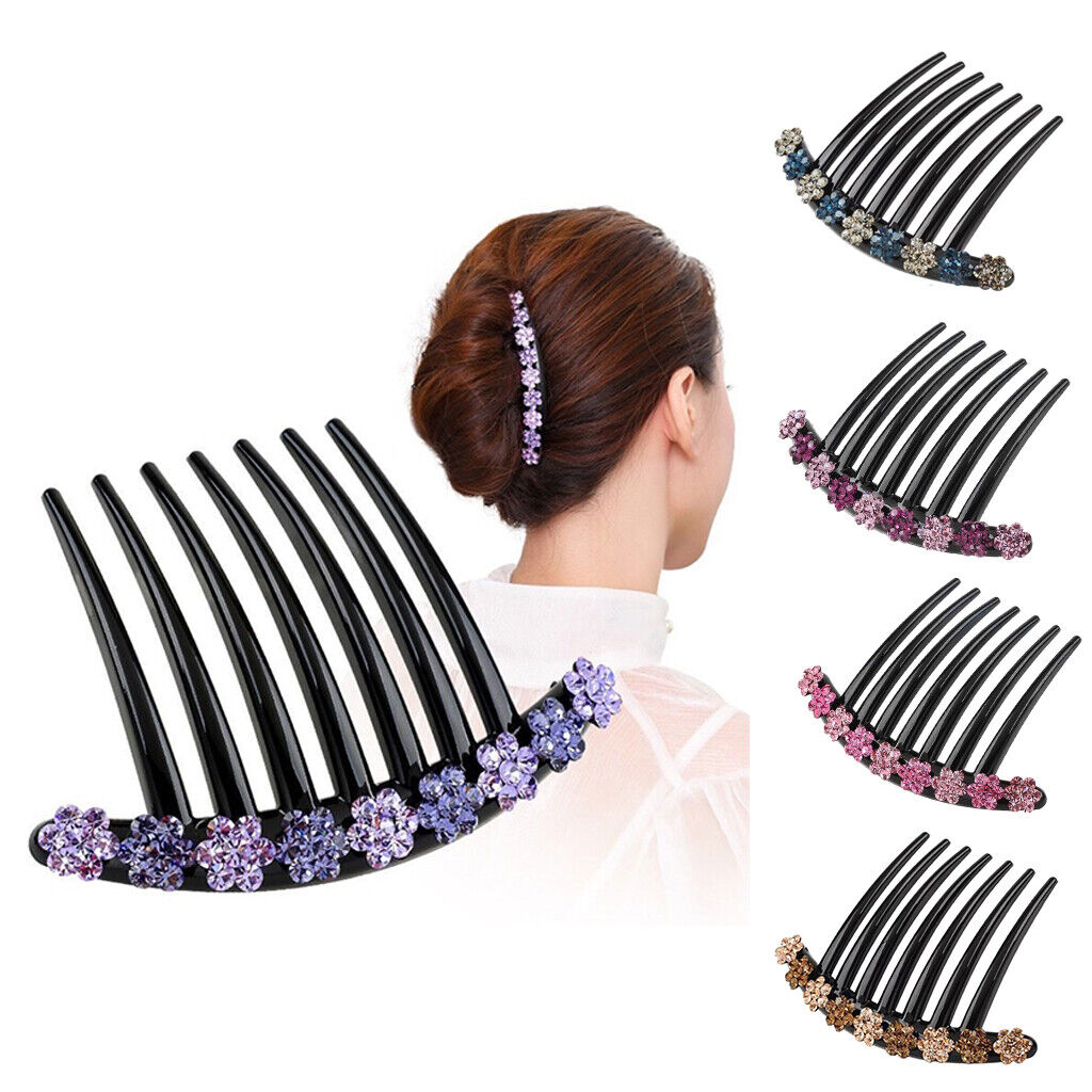 beside  Comb Rhinestones Flower  Comb   bun making Bridal