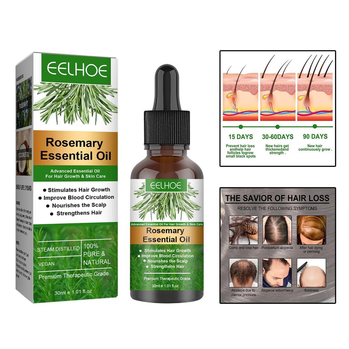 Rosemary Essential Oil Refreshing Aromatherapy Oil for Hair Growth Diffusers