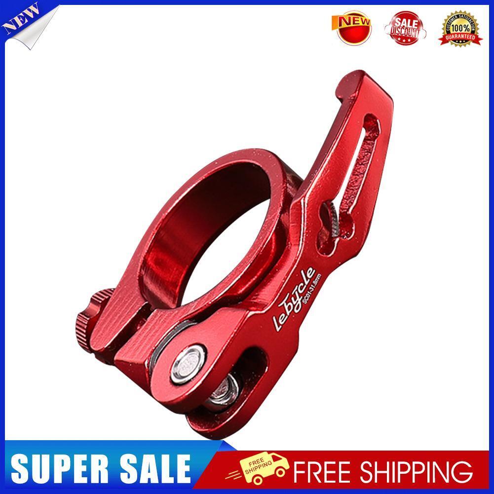 LEBYCLE MTB Bike Seatpost Clamp Road Bicycle Seat Tube Clip (Red 31.8mm)