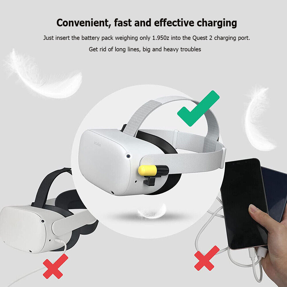 3300mAh Type-C Charger for Quest 2 Fast Charging Capsule Emergency Chargers