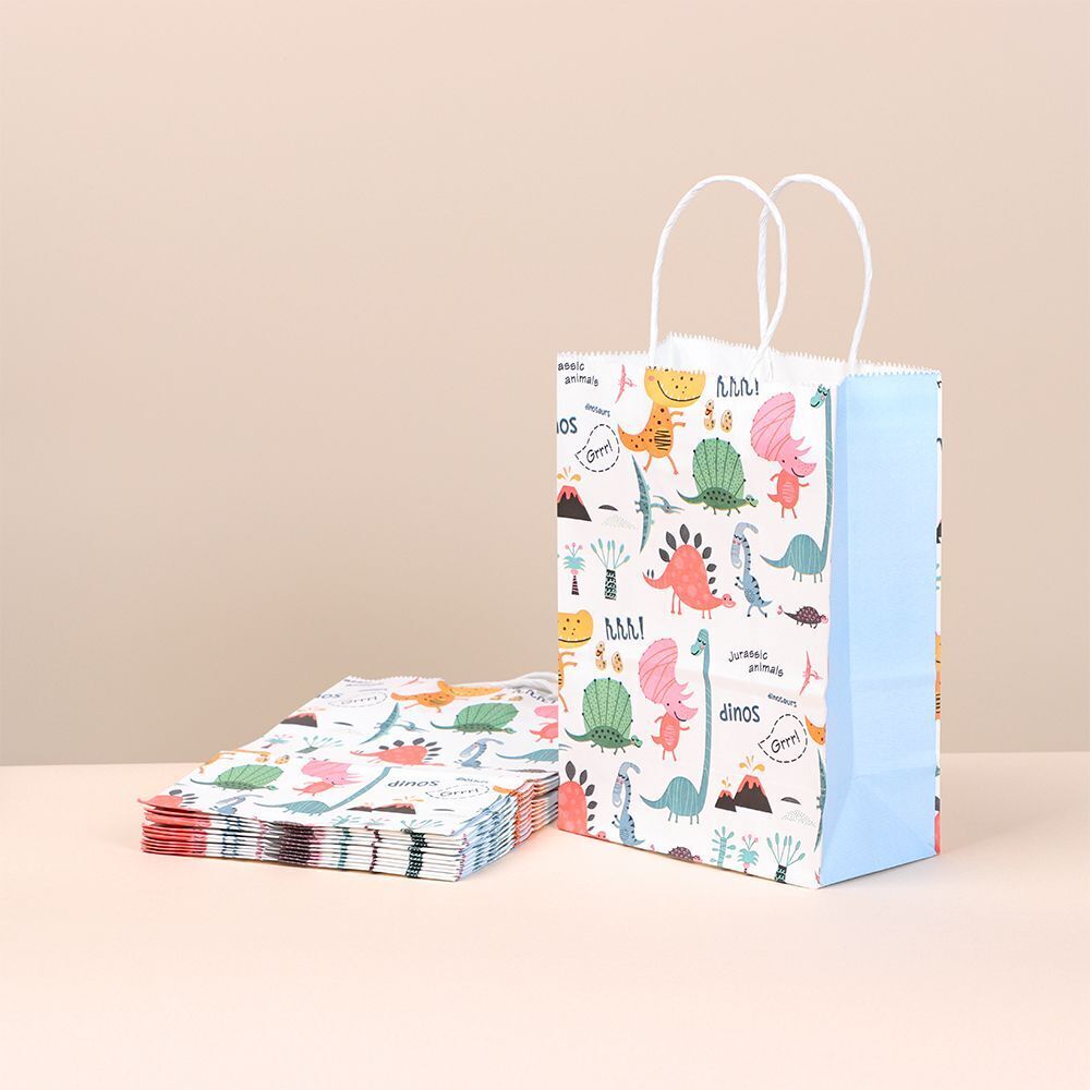 Baby Shower Dinosaur Gift Bags Candy Bag Happy Birthday Gift Paper Bags
