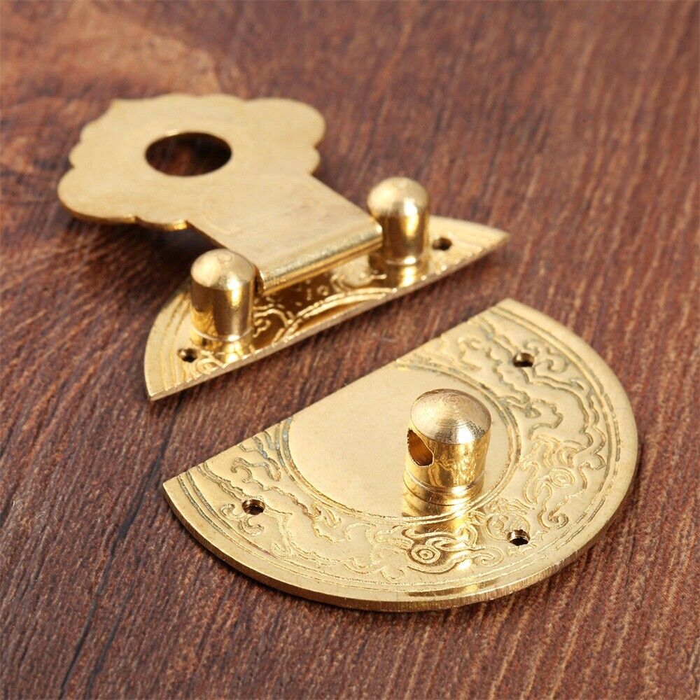 Small Classic Jewely Wooden Box Lock Latch 6 Nails 36mm/1.42" Chinese Tradition