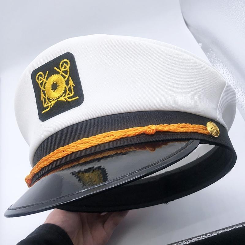Adjustable Yacht Captain Hat Sailor Captain Costume Navy Marine Hat Sailor Cap