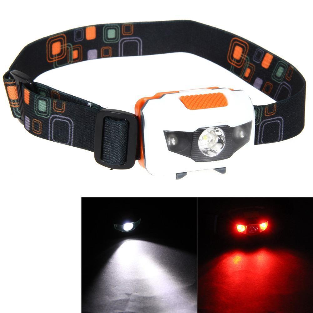 300LM Mini Super Bright Headlight R3 + 2 LED 4 mode white orange