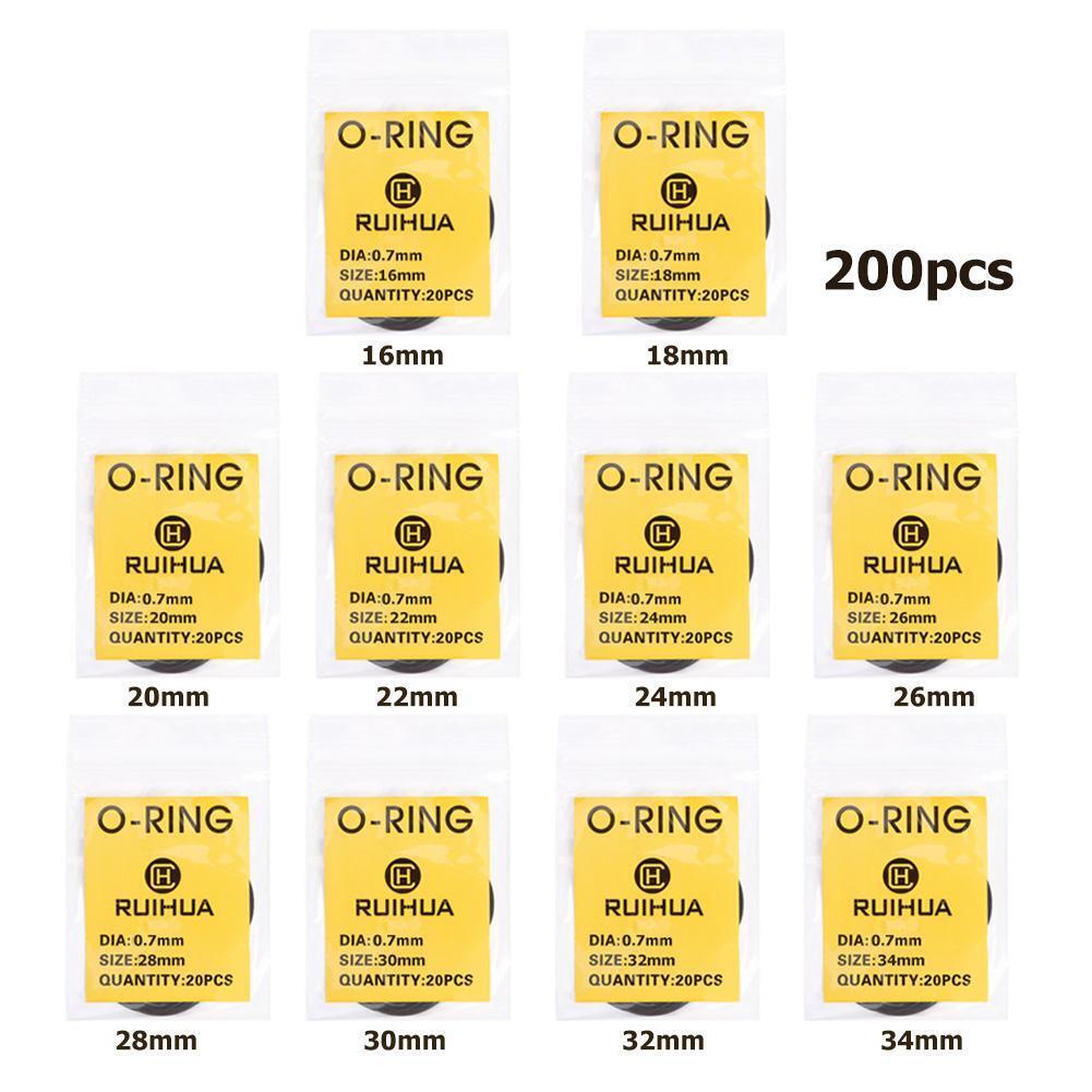200pcs Waterproof O-Ring Watch Back Seal Gaskets Watch Repair Tool (0.7mm)