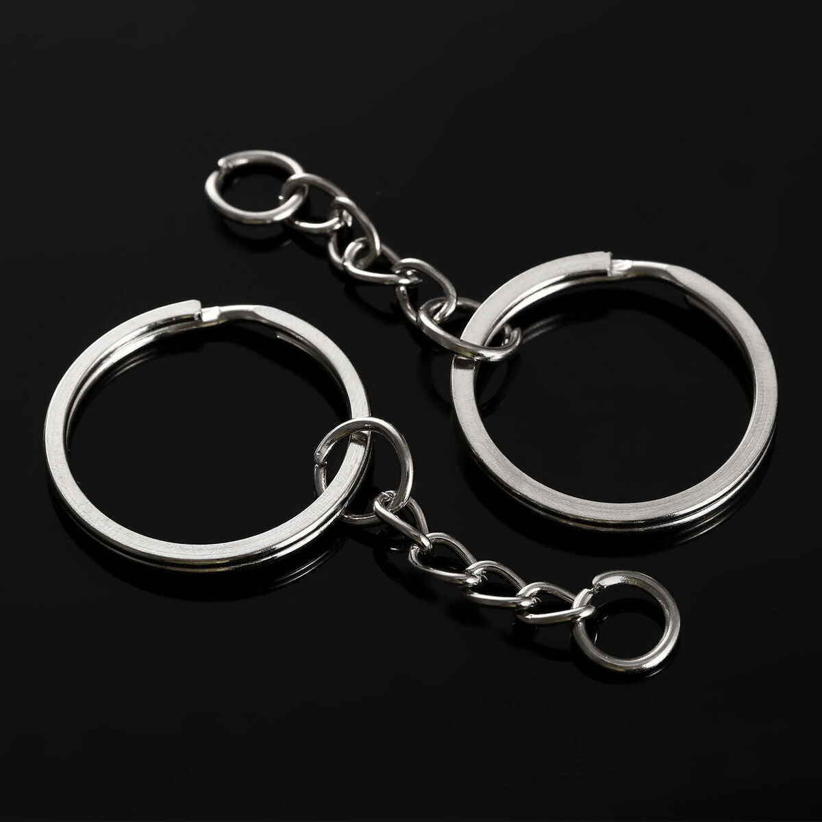 100pcs 25mm*30mm Keyring Key Chain Split Rings Findings Short Loop DIY Household
