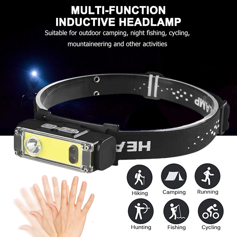 COB+XPE LED Strong Floodlight Headlight Smart Sensor Headlamp Red Light