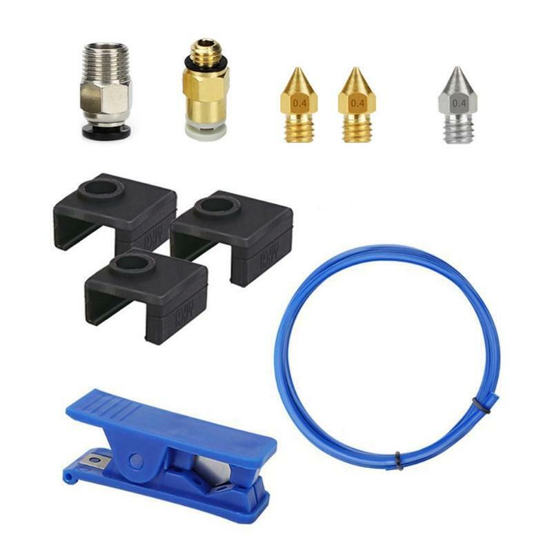 10 Pcs Printer PTFE Tube Cutter with Tube Pneumatic Connectors MK8 Nozzles Set