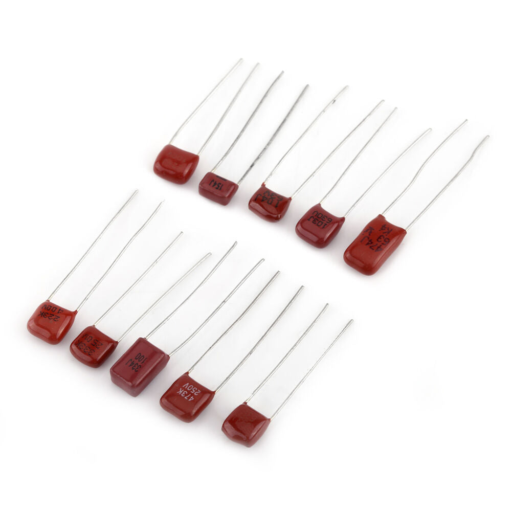 100Pcs 10 Values 10nF-470nF CBB Polypropylene Film Capacitors Set Assortment Kit