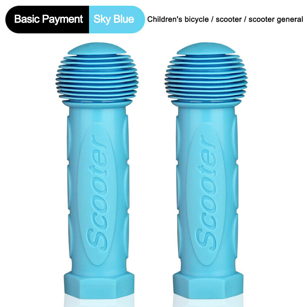MTB Bike Handlebar Grips Cover Rubber Kid Tricycle Scooter Grip (Blue)