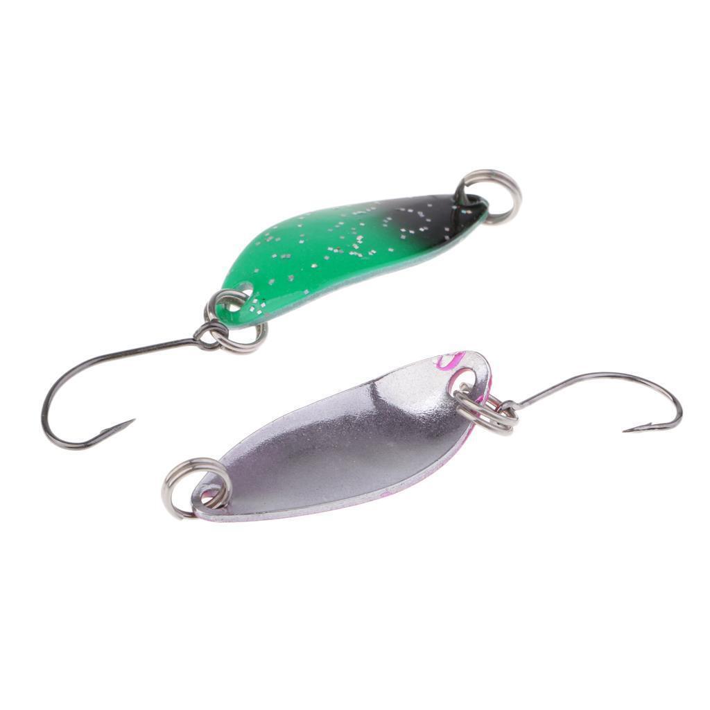 9Pcs/lot Colorful Metal Fishing Lures Spoon Spinner Baits Single Hook Tackle