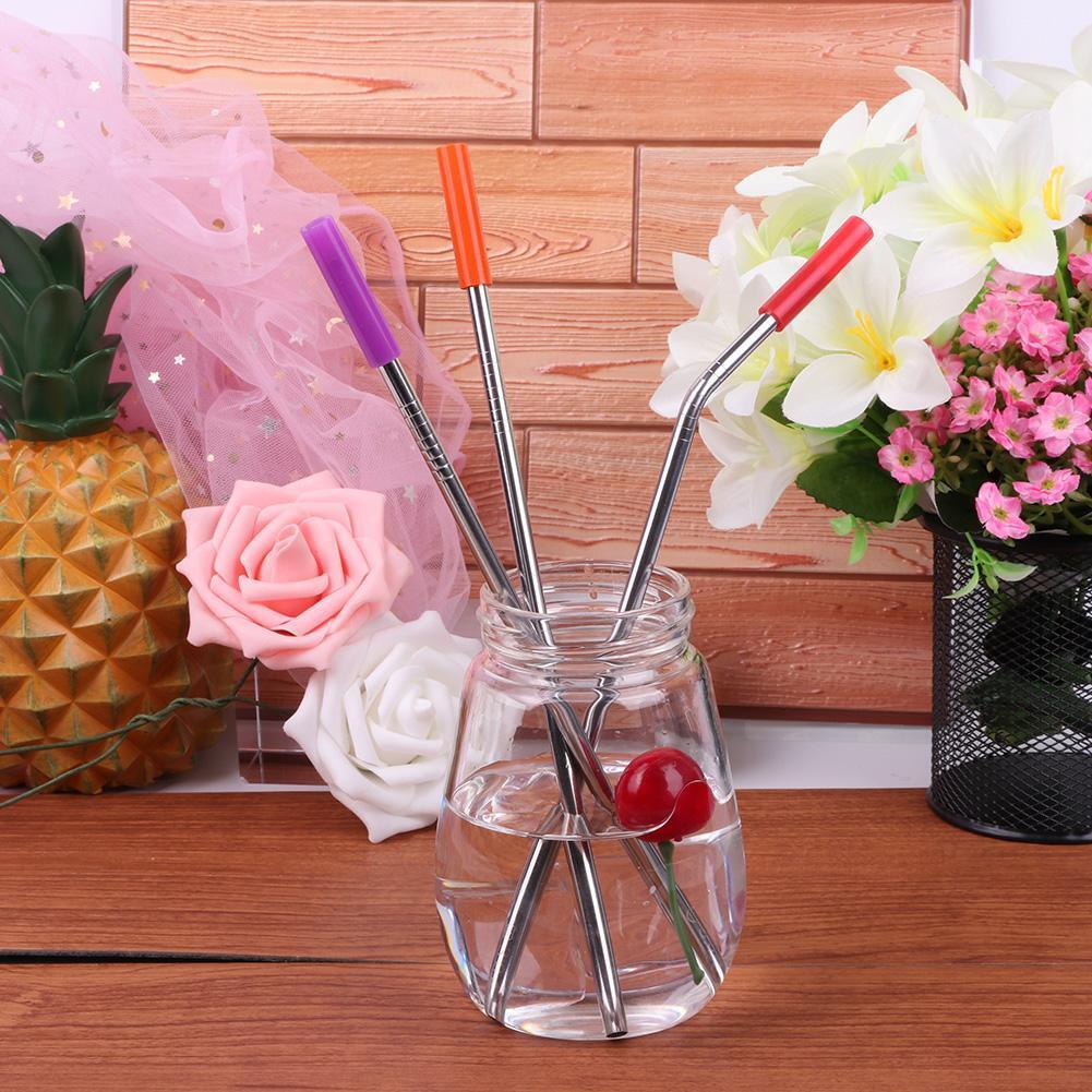 Reusable Stainless Steel Drinking Straw Set with Cleaner Brushes (M0250)