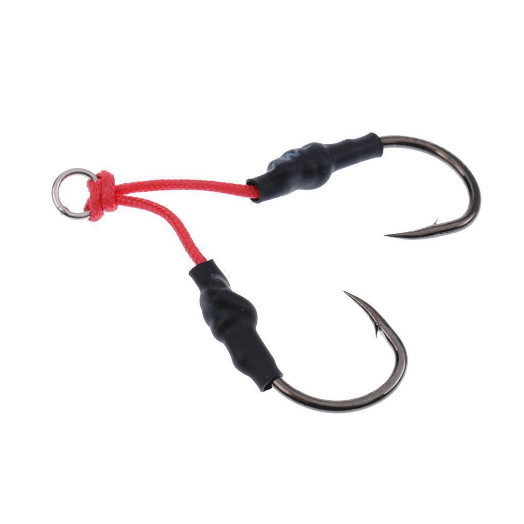 5Pcs Saltwater Jigging Dual Assist Hook 5/0# Offshore Deep Sea Fishing Hooks