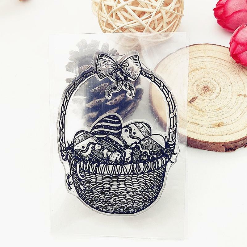 Easter Egg Basket Silicone Clear Stamp DIY Seal Scrapbook Embossing Photo Album