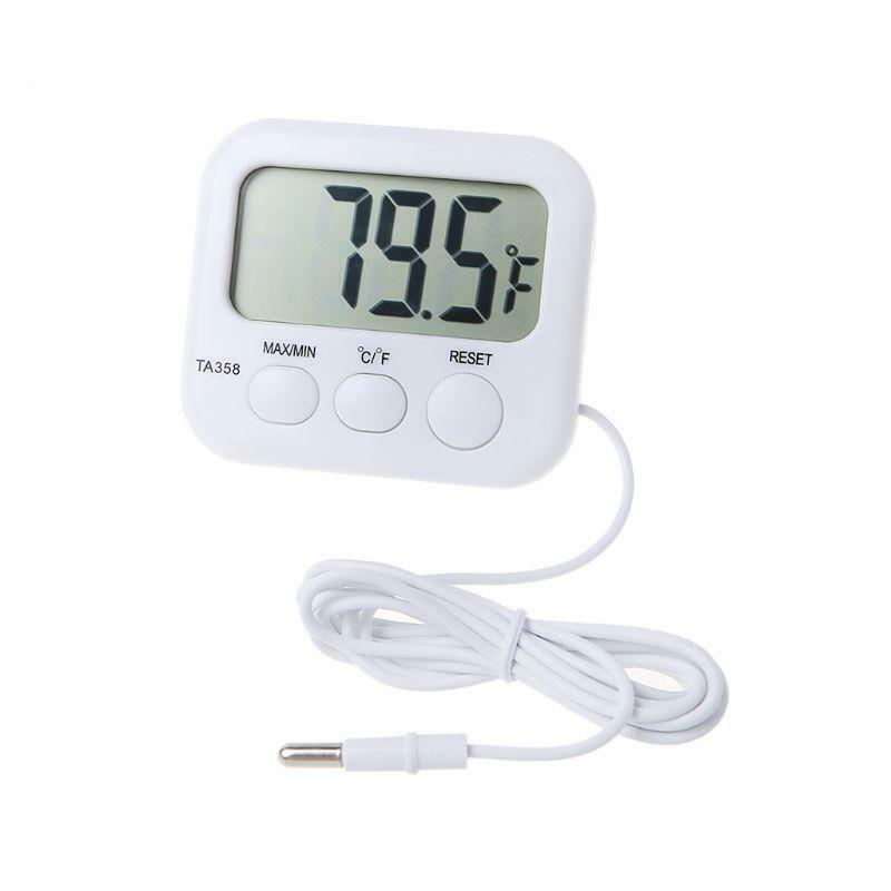 LCD Digital Thermometer Refrigerator Aquarium Water Temperature Gauge With Probe